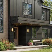 Multicolored cladding on a modern home made possible with NichiHome