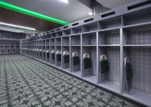 The locker room measures 5,000 square feet.