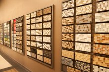 Bedrosians uses woven wire mesh as a unique platform for their merchandise. 