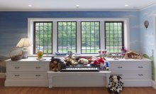 Interior of residence in Winchester MA with Hope’s® Landmark175™ Series steel windows (PHOTO: IMG_INK)