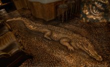 Giant African crocodile, made up of 20,000 wooden tiles and spanning 17 feet
