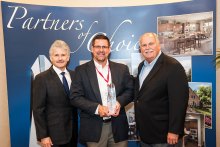 (Left to Right): Bill Justus, VP Supply Chain Services, David Weekley Homes; Todd Anglin, National Sales Manager, Zurn Pex, Inc.; David M. Weekley, Chairman, David Weekley Homes